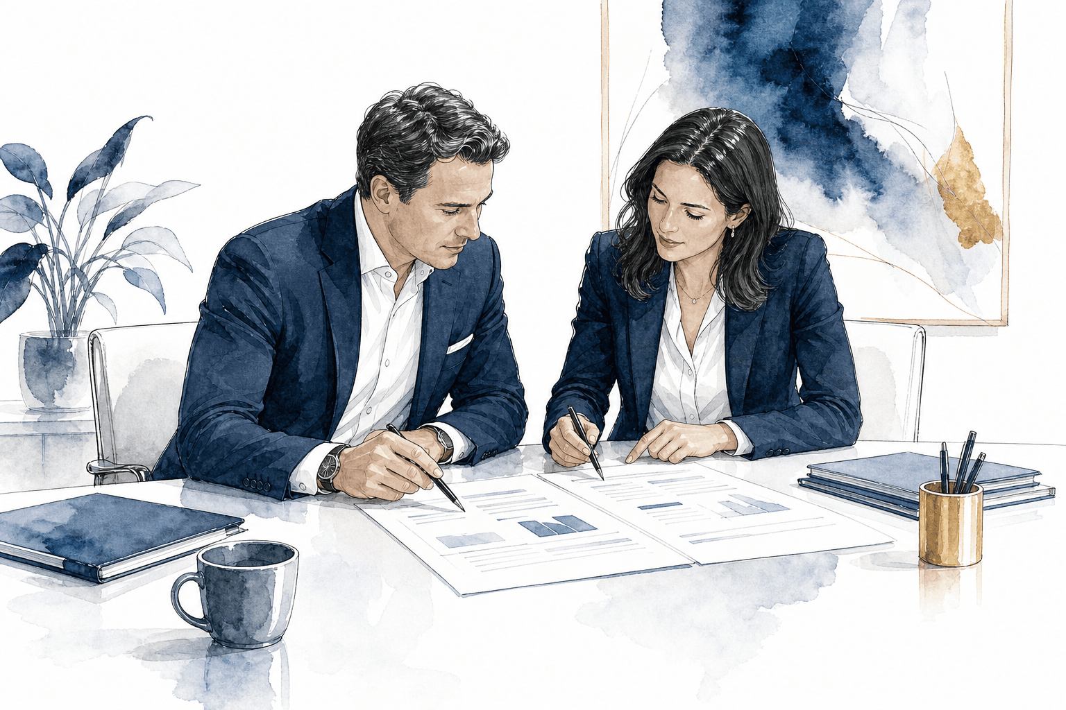 Hand-drawn LOI strategy review with transaction terms and advisor notes