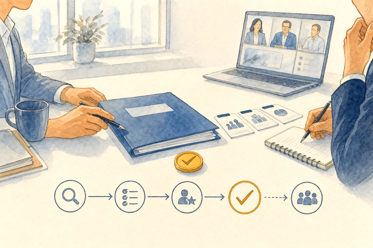 Hand-drawn investor financial analysis automation with model cards and review notes