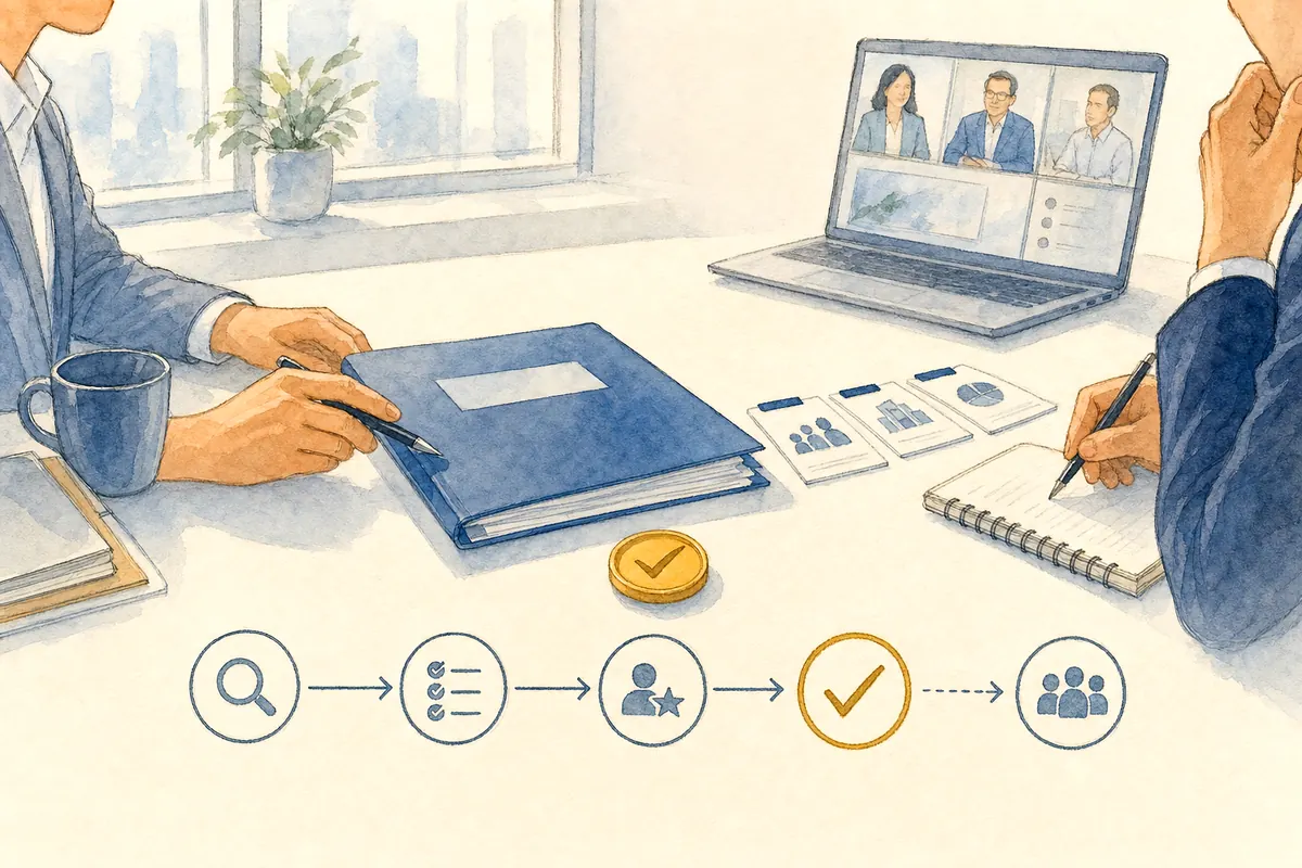 Hand-drawn illustration of financial analysis ledgers and quality-of-earnings review