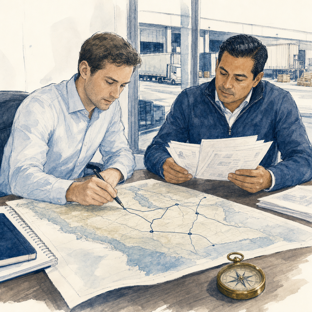 Hand-drawn buy-side deal origination map showing early owner relationships and acquisition edge