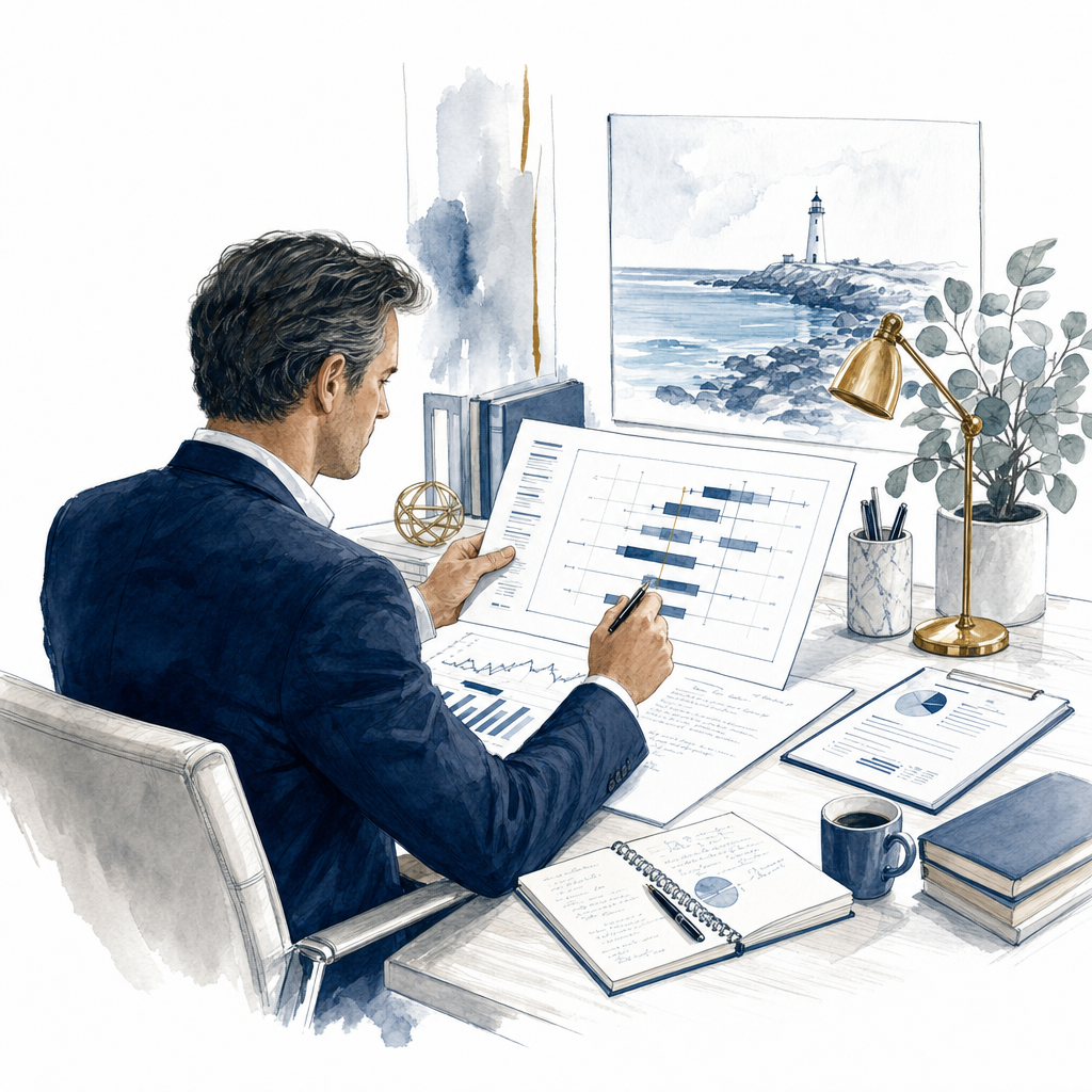 Hand-drawn structure and valuation analysis notes